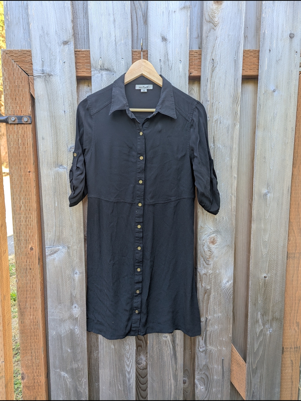 Women's Black Button-Up Shirt Dress